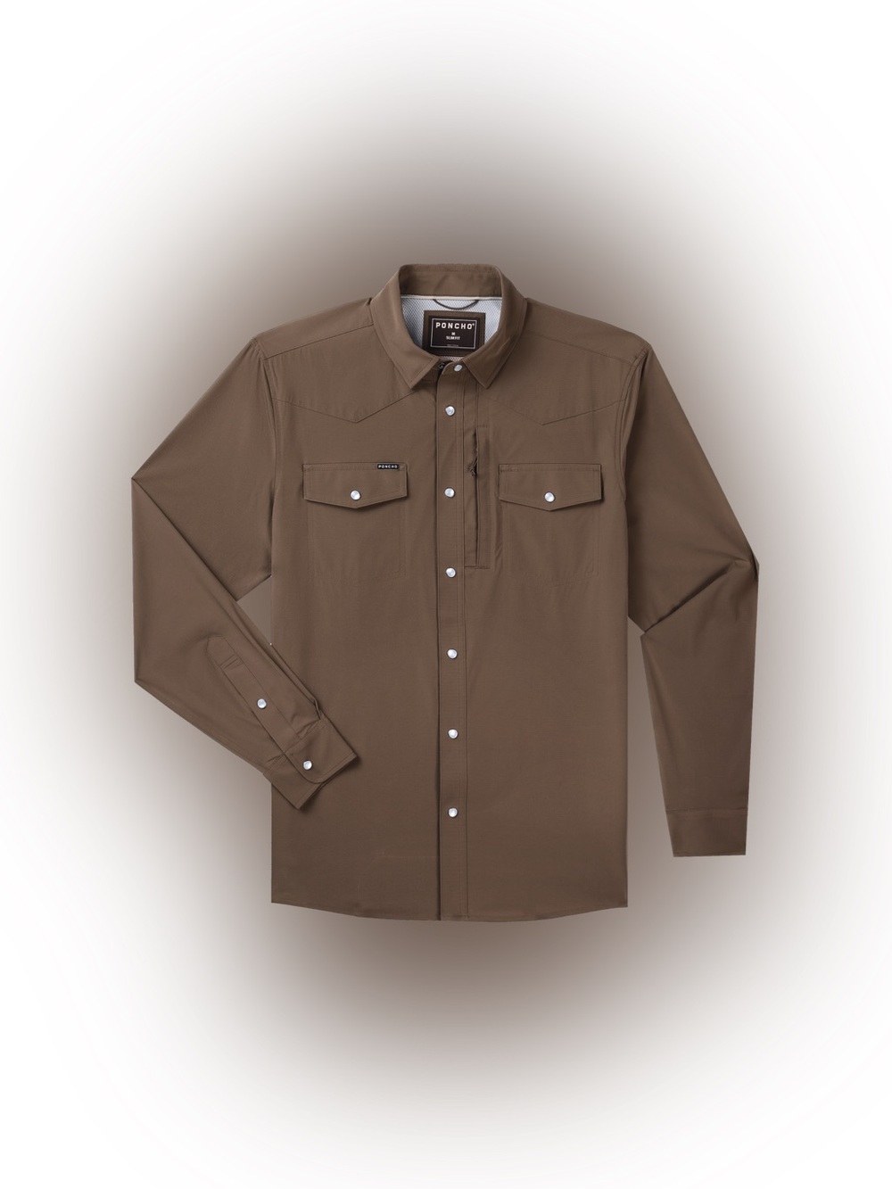 Poncho Outdoors the Lewis Durable Performance With Pearl Snaps Western Brown XL